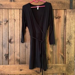 Soma v-neck black wrap dress